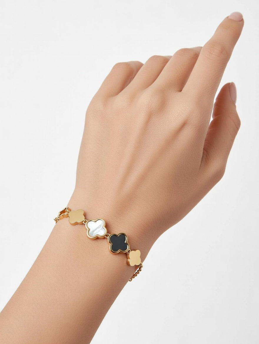 Gold Multi-Clover Motif Bracelet