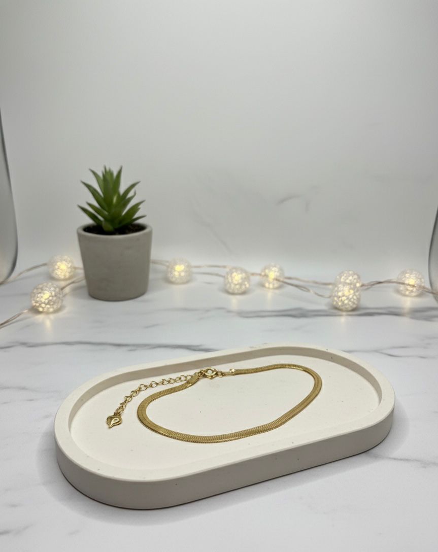 Slim Gold-Plated Snake Chain with Heart Charm